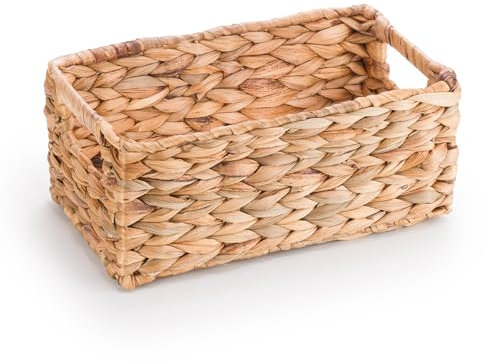 Woodluv Storage Baskets for Shelves, Woven Natural Hamper Gift Basket Bathroom Storage Basket organiser Toys Storage, Small