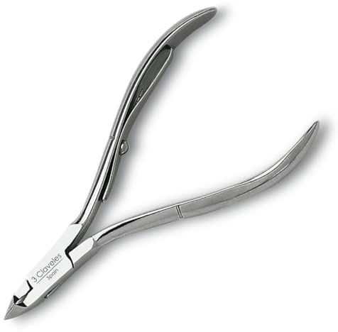 3 Claveles - Alicate Cutícula de 10 cm con Boca Corte de 7 mm