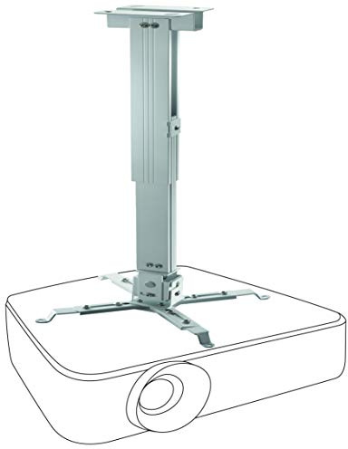 celexon universal Beamer-Decken-Halterung MultiCel weiß | 63-100 cm | neigbarer, schwenkbarer Projektor-Halter mit höhenverstellbarem Deckenabstand inkl. Kabelführung | Tragkraft max. 25Kg