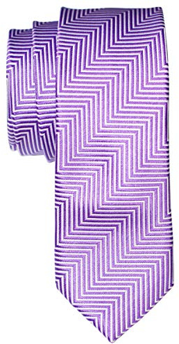 Retreez Corbata de microfibra fina a rayas en espiguilla para hombres Morado