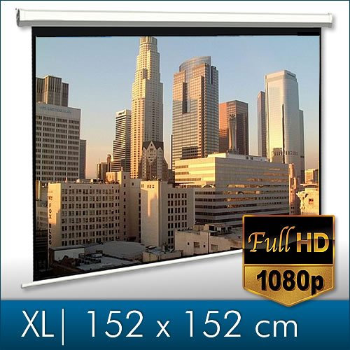 Melko Rolloleinwand für Beamer, Rollo, Heimkino, Büro, Projektoren, 152 x 152 cm, 85 Zoll - Ideal für HD-TV