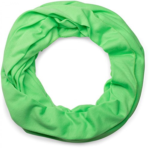 styleBREAKER unifarbener leichter Jersey Loop Schal, Schlauchschal, Tuch, Einfarbig, Unisex 01016115, Farbe:Neongrün