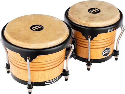Meinl Percussion Bongos Marathon Series - 2 Handtrommeln mit 6,75 und 8 Zoll - inkl. Stimmschlüssel - Siam Eiche, Natur matt (FWB190SNT-M)