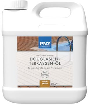 PNZ Douglasien-Terrassen-Öl | Nachhaltig hergestellt mit regionalen Rohstoffen | lösemittelfrei | Holzdeck, Holz-Terrasse, Gartenmöbel, Gartenhaus, Zaun, Gebinde:2.5L, Farbe:naturgetönt