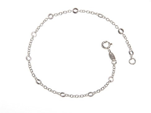 Ärvkedja armband med slipade plattor – 2 mm bredd – valbar längd 16–25 cm – äkta 925 silver, 17 centimeters, Sterlingsilver