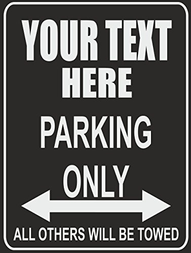 INDIGOS UG Wandtattoo Parkplatzschild - Individueller Text - 32x24 cm - Alu Dibond - Parking Only - fürs Auto auf dem Parkplatz - geeignet für Wohnzimmer und
