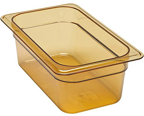 Cambro 1/4 GN High Heat Food Pan, 4 Deep, Amber, 44HP-150