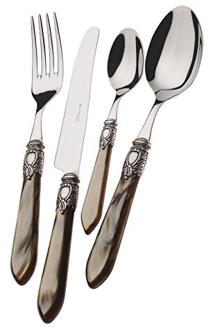 BUGATTI OXBOM-S3250 Oxford Ménagère de 24 Pièces Service de Table Acier/ABS Vison 39 x 27 x 5 cm