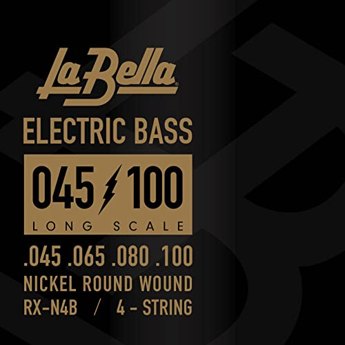 La Bella RX-N4B Långskala Nickel Rund Sår 4-strängad Elektrisk Bas 45-100
