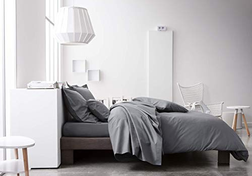 Today 201213 Drap Housse Coton, Gris Anthracite, 200 x 160 cm