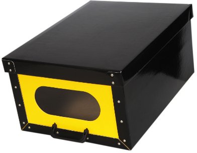 Deko Karton Ordnungsboxen Handbox Bauli schwarz-gelb Aufbewahrungsbox für Haushalt Büro Wäsche Geschenkbox Dekokarton Sammelbox Mehrzweckbox Ordnungskarton Ordnungsbox Geschenkekarton