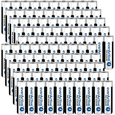 100 x everActive Mignon AA LR6 MN1500 MX1500 Alkalinebatterie Batterien 2900 mAh