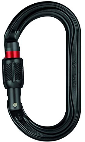 Petzl M33A SLN OK, moschettone leggero ovale, chiusura a vite, nero