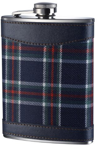 Premier Housewares 0508267 Flasque 8 Oz en Acier Inoxydable/Tartan Blue