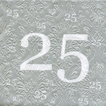 AC Servietten 25, Silberhochzeit, 25er Hochzeitstag, Prägedruck, 20 St.