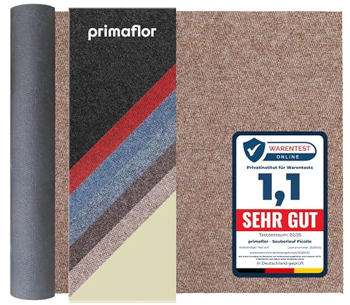 Primaflor Schmutzfangläufer Picollo | 100 x 100 cm | Beige | Meterware | Robuste Sauberlaufmatte aus 100 % Polypropylen mit Gelrücken, 8 mm hoch, zuschneidbar und bis 30 m Länge erhältlich