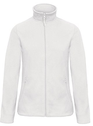 B&C: Ladies` Micro Fleece Full Zip ID.501 Women FWI51, Größe:L;Farbe:White