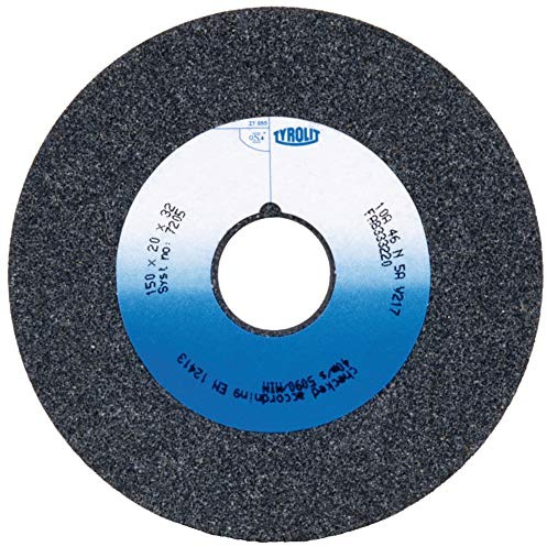 Tyrolit 9572 Schleifscheiben für konventionelle Keramik-Sockelschleifer, 1 Form, 10 A 60 M5 A V217 Spezifikation, 40 Vmax m/s, 200 mm x 25 mm x 32 mm