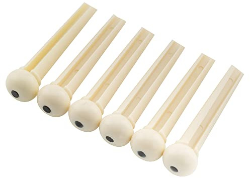 Musiclily Basic Gitarre Bridge Pins Stöckerl Stegpins Elfenbein 6 Stück | Kunststoff,für Akustikgitarre