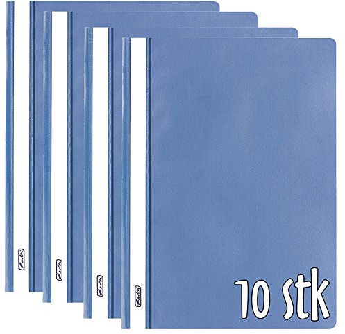 Schnellhefter PP A4 10 Stück Vorteilspack (Blau, 10er Pack)