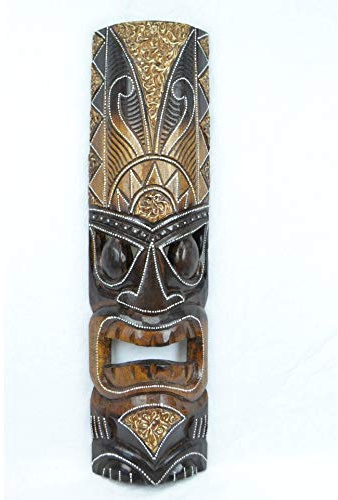 Coco Papaya Masque Tiki 50cm en bois | Déco Maori Artisanat du monde