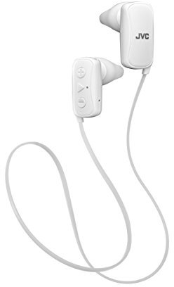 JVC Gumy Auricolari in Ear Sport Bluetooth, Con Auricolare Nozzle Fit, A Prova Di Sudore (IPX2), Auricolari S/M Inclusi, Microfono E Telecomando A 3 Pulsanti, Autonomia 7 Ore, Bianco