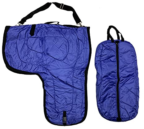 AJ Tack Western Padded Saddle and Bridle Carrier Set Purple