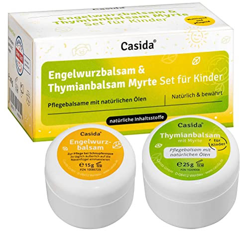 Engelwurzbalsam & Thymianbalsam Myrte Kinder Set – Ideales Set für Babys, Kinder, Bewährte Pflegebalsame in Apothekenqualität, Von Hebammen empfohlen, Frei von chemischen Zusatzstoffen