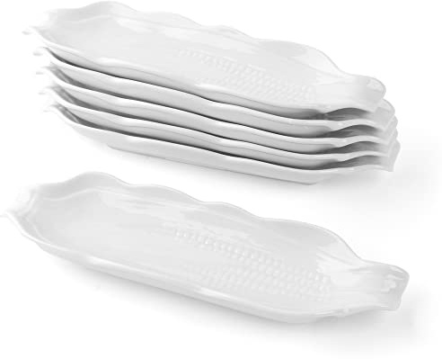 Holst Porzellan MPM 001 Maiskolbenschale 24 cm, weiß, 24.5 x 7.5 x 3 cm, 6er Pack