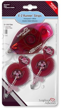 Artemio 3L01231 Kit de Dérouleur Adhésif Double Face E Z Runner, Colle, Rose, 12,3 x 2 x 22,8 cm