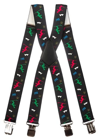 Olata Tirantes Ajustables para Pantalón de Esquí (Negro/Multicolor) - 4 cm Adulto. X-Forma