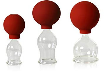 Lauschaer Glas 3er Schröpfglas-Set mit Ball 25-35-45mm zum professionellen, medizinischen, feuerlosen Schröpfen mundgeblasen, handgeformt, Schröpfglas, Schröpfgläser,