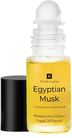 Egyptian Musk Body Oil – 1 oz Glass Roll-On Bottle | Alcohol-Free & DPG-Free Perfume Oil for Body, Hair & Skin by Halal Everyday