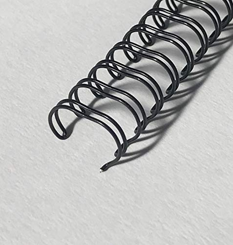 Pavo - Premium WireBind Drahtbinderücken A4, 7,9 mm, 34 Schlaufen, 3:1 Teilung, für 36-50 Blatt, Schwarz, Packung mit 100 Stück - 8001897