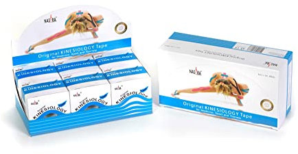 Nasara Original Kinesiologisches Physio Sport Tape: 6er Box mit 6 Tapes für Sport und Medizin inkl. gratis Videoanleitungen, Rollengröße 5cm x 5m, türkis
