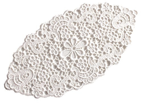 Plauener Spitze by Modespitze 2204_e_1530 Tischdecke aus Spitze - Admeto, 15 x 30 cm oval, Creme, Natur