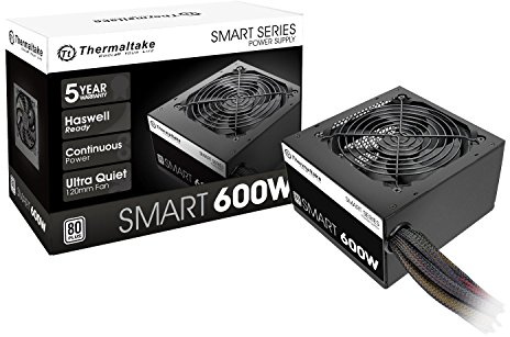 Thermaltake Smart 600W ATX 12V V2.3/EPS 12V 80 Plus Fuente de alimentación PFC Activa certificada PS-SPD-0600NPCWUS-W