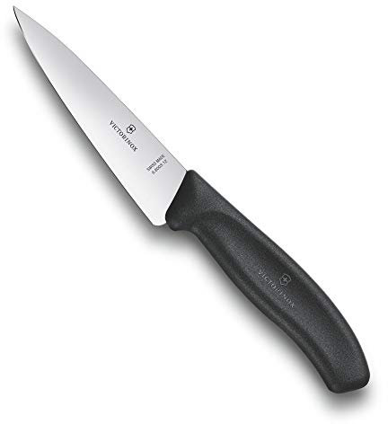 Victorinox Swiss Classic, Carving Knife, Extra Sharp Blade, Straight Edge, 12 cm, Stainless Steel, Black
