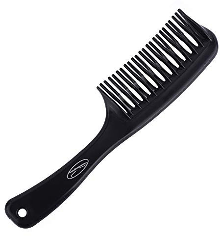 Fine Lines - Detangling Comb with Unique Intertwined Teeth - Hair Detangling and Shower Comb Great for Afro, Wet or Curly Hair, Thick Plastic Black antistatic comb