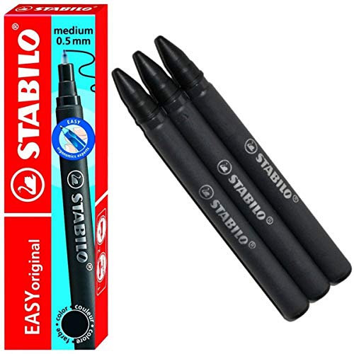 STABILO Patrone für Tintenroller EASYoriginal, schwarz, Sie erhalten 1 Packung, Packungsinhalt: 3 Patronen