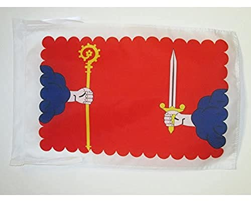 AZ FLAG - Drapeau Haute-Loire - 45x30 cm - Pavillon Département Altiligérien 100% Polyester Avec Deux Cordelettes - 20g