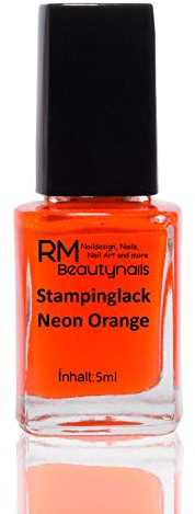 Stampinglack Neon Orange 5ml Stamping Lack Nagellack Nail Polish RM Beautynails