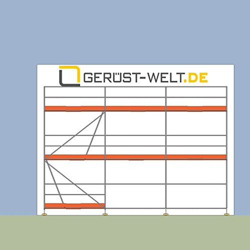 Fassadengerüst Paket Rux Super 65, 37,5 m², Feldl. 2,5 m, Baugerüst komplett 4 m hoch