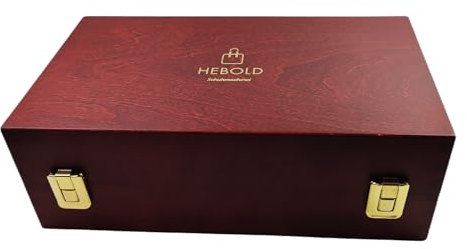 Hebold Schuhmacherei Schuhputzkasten Mahagoni Gold 15-teilig mit Gravur