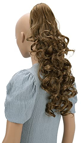 CAISHA by PRETTYSHOP 50cm Posticcio Treccia Portare I Codini Extensions Per I Capelli Voluminoso Ondulato Marrone Chiaro H13