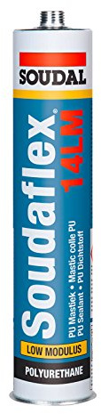 Soudal Soudaflex 14LM, elastischer Dichtstoff auf Polyurethan-Basis, Farbe: Betongrau, Kartusche: 310ml