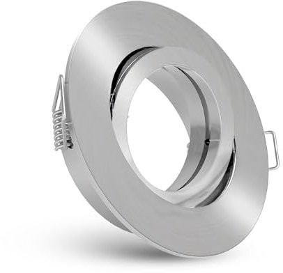linovum Einbaustrahler Rahmen rund schwenkbar Edelstahl Optik gebürstet inkl. GU10 Fassung für LED oder Halogen