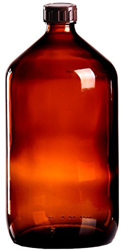 5 x Braunglasflasche 1000ml inkl. Standard-Schraubverschluss braun DIN 28 * Medizinflasche, Sirupflasche, Euroflasche, Euro-Medizinflasche *