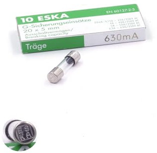 10x Fusible temporisé (T) en verre 630mA / 250VAC 5x20mm