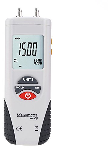 Mengshen Digitales Manometer, Professional Digitales Luftdruckmessgerät & Differenzdruckmessgerät - ± 13,79 kPa / ± 2 psi, M1890